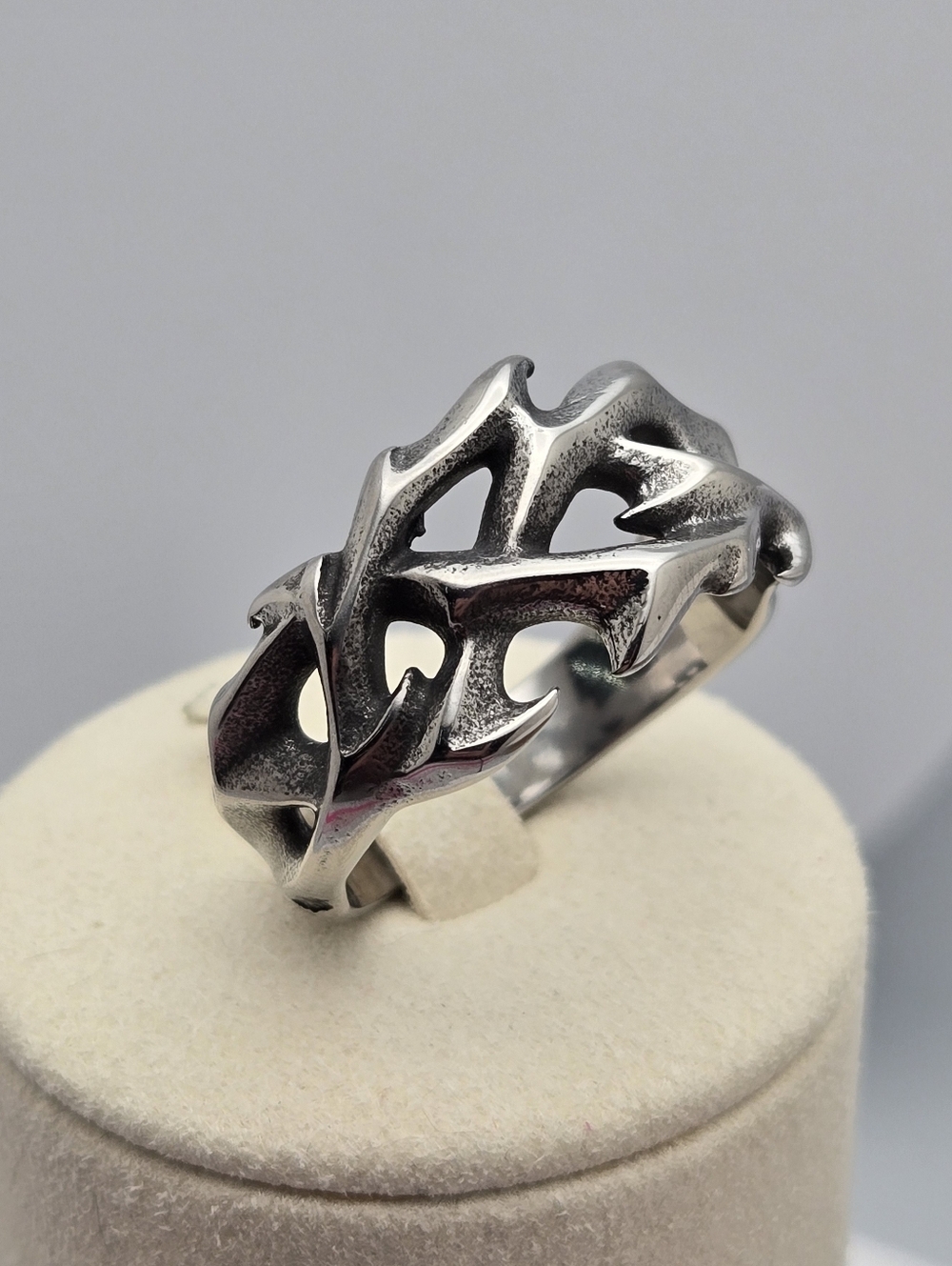 Stainless Steel Gothic Thorn Ring Crown of Thorns Band Size 13 Biker Punk